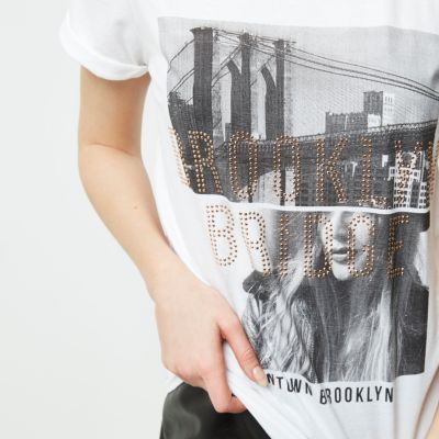 White &#39;Brooklyn&#39; photo print T-shirt